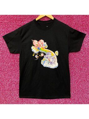Care Bears Cheer Bear & Share Bear Rainbow & Stars T-Shirt Small